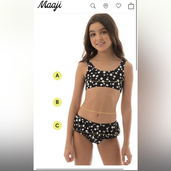 Maaji rash guard bathing suit with reversible bottoms size 6 - Picture 8 of 9